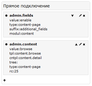 Установленный модуль admin.content